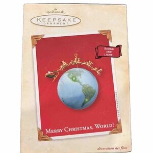Hallmark‎ Keepsake Ornament Merry Christmas World Dated 2003 Sound & Light
